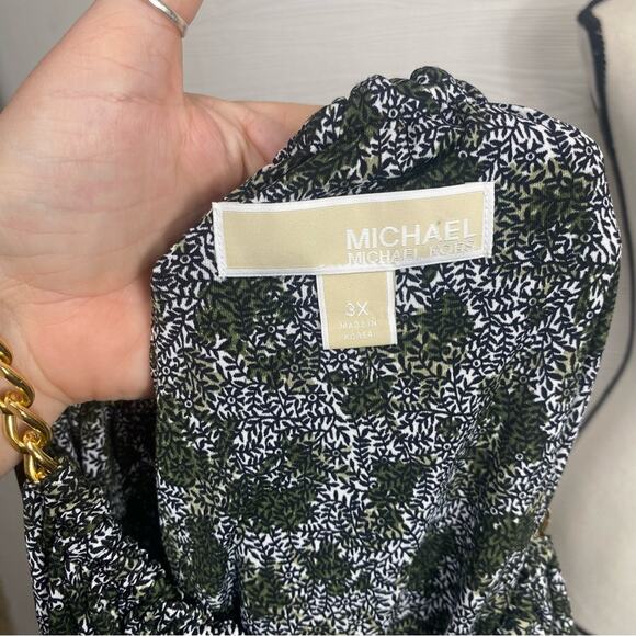 Michael Michael Kors Women's Plus Size Green Printed Chain-Neck Halter 3X - Picture 8 of 8